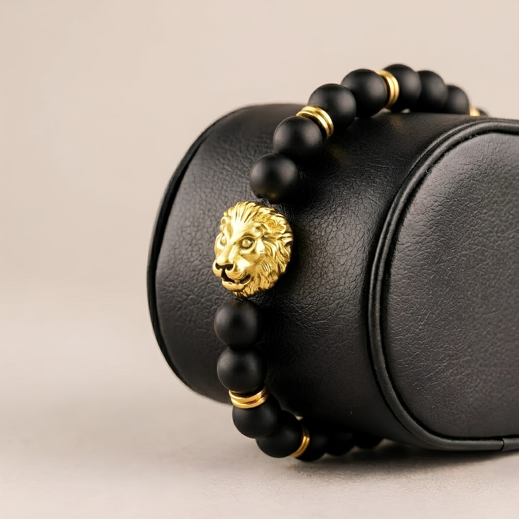 Golden Lion Head Bracelet