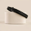 Braided Black Leather Bracelet