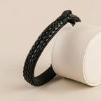 Braided Black Leather Bracelet