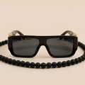 Sunglasses with Gold Cheetah Emblem